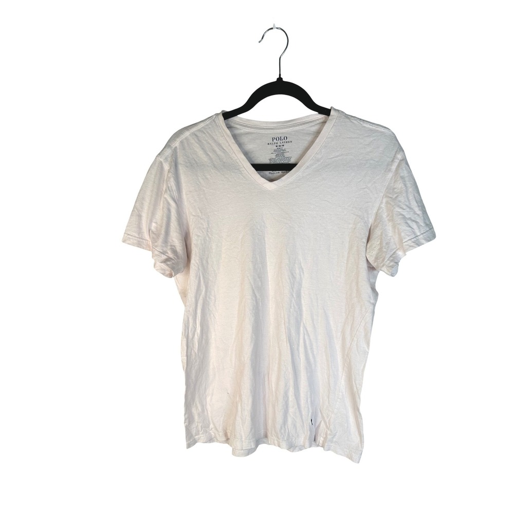 Polo Ralph Lauren Womens White Slim Fit V-Neck Short Sleeve T-Shirt Medium